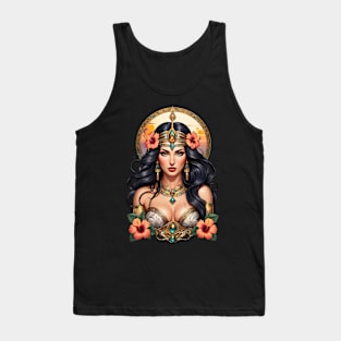 Cleopatra Queen of Egypt retro vintage floral design Tank Top